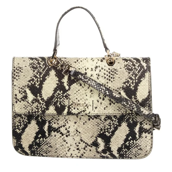 Furla Top Handle Leather Evening Bag Crossbody Purse Snakeskin Print - Picture 1 of 14